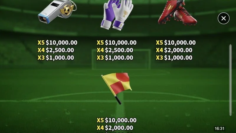 Soccer Joker - tabla de pagos, segunda página